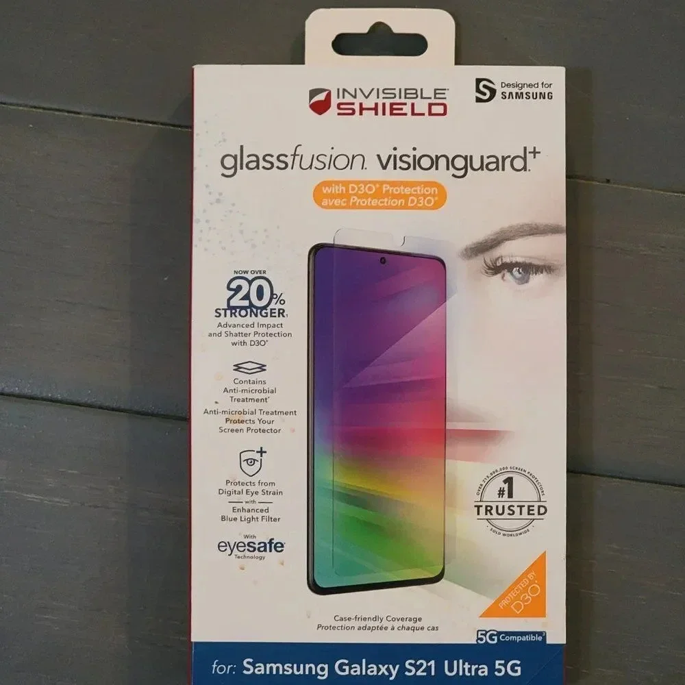 GlassFusion VisionGuard+ with D3O for Samsung Galaxy S21 Ultra 5G -Case Friendly